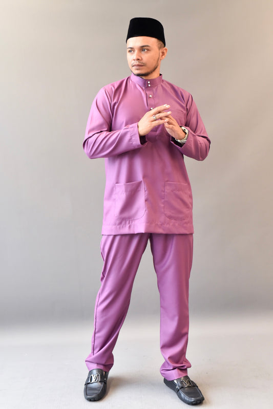 Baju Melayu Cekak Musang in Radiant Purple