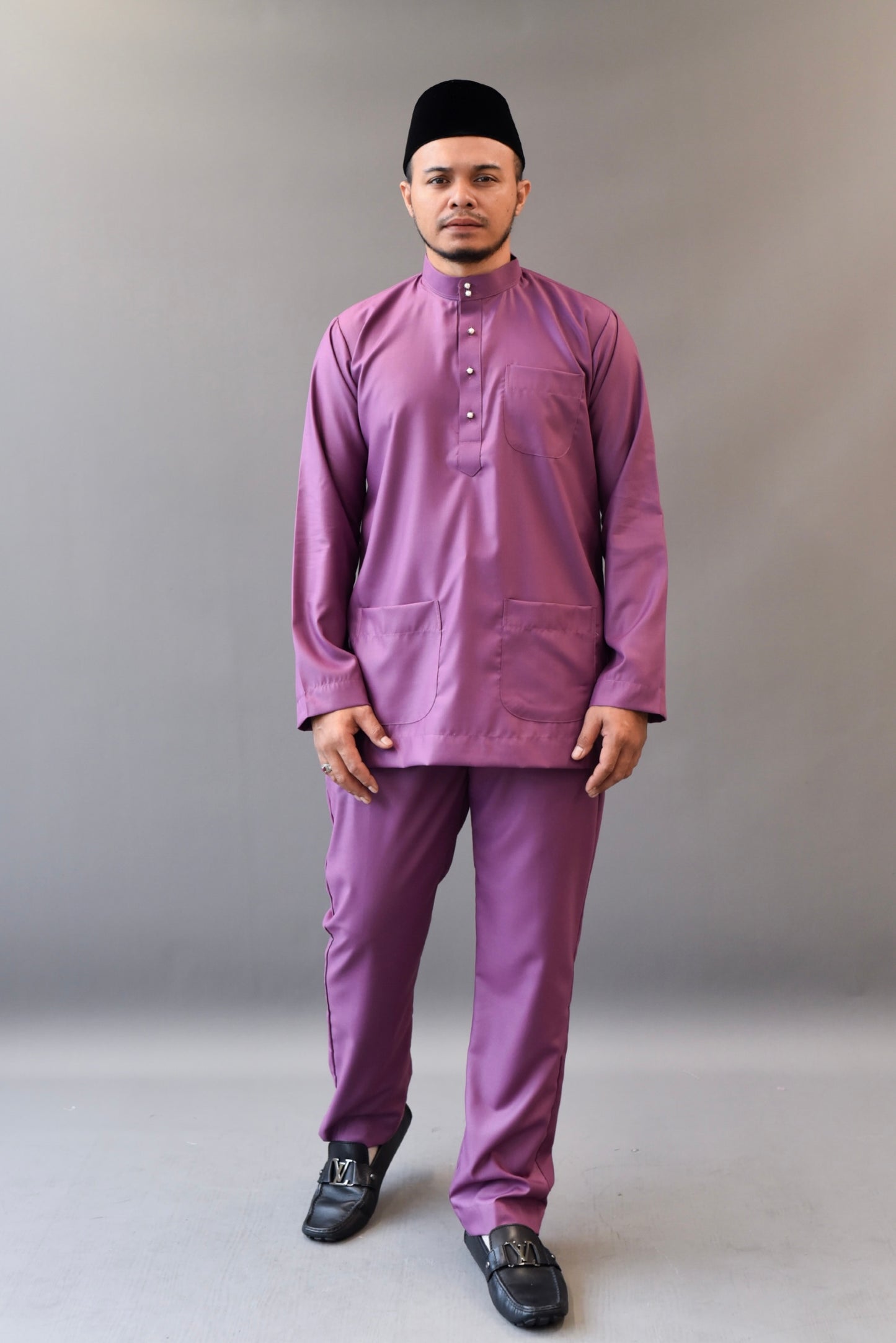 Baju Melayu Cekak Musang in Radiant Purple