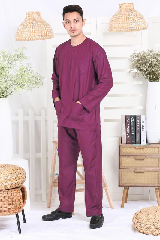 RAYA Baju Melayu Teluk Belanga in Radiant Purple